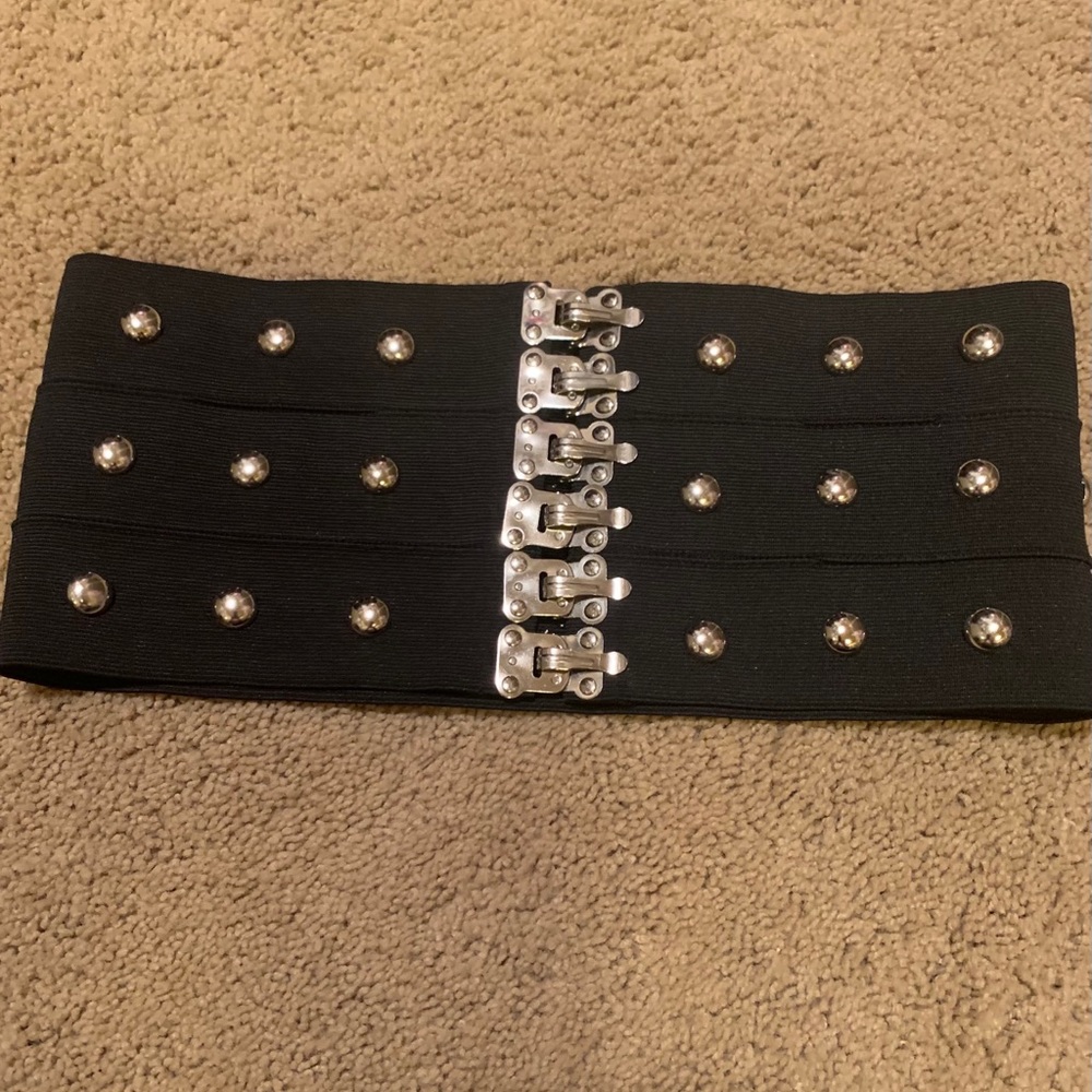 Betsey Johnson black studded belt
